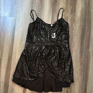 Black Sequin Mini Dress